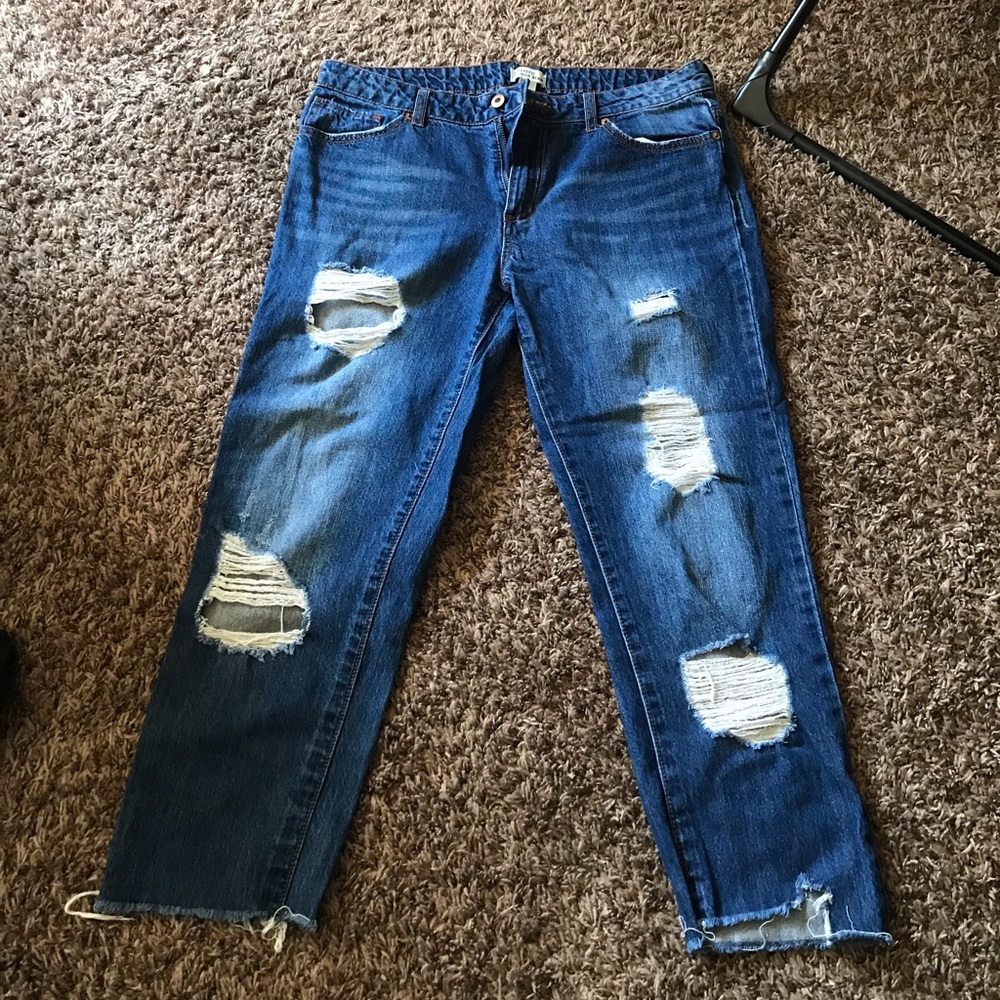 Blue ripped denim